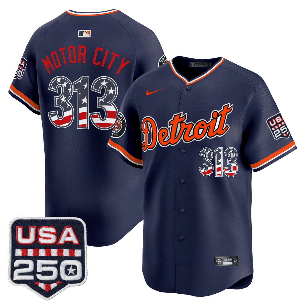 Men's Detroit Tigers USA 250 Fourth of July Vapor Premier Limited Jersey - All Stitched