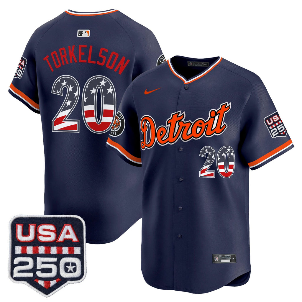 Men's Detroit Tigers USA 250 Fourth of July Vapor Premier Limited Jersey - All Stitched