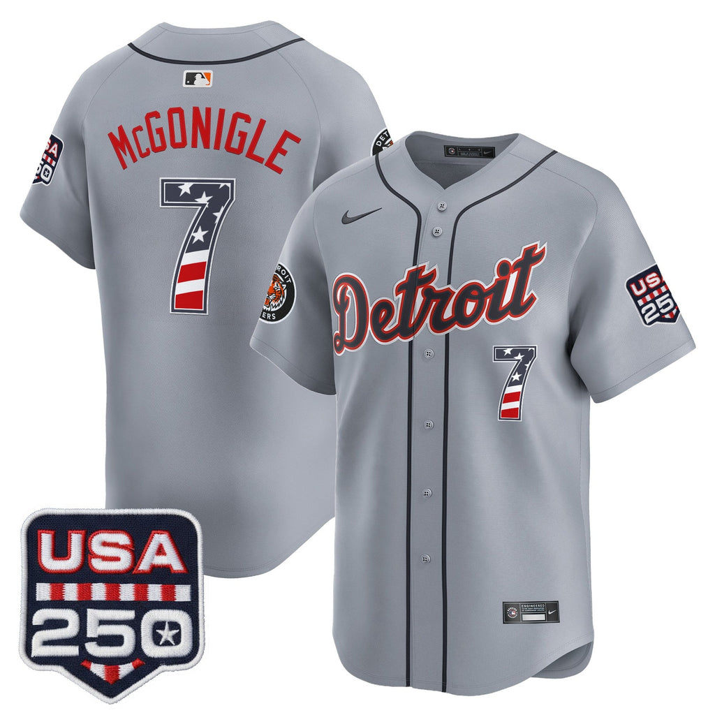 Men's Detroit Tigers USA 250 Fourth of July Vapor Premier Limited Jersey - All Stitched