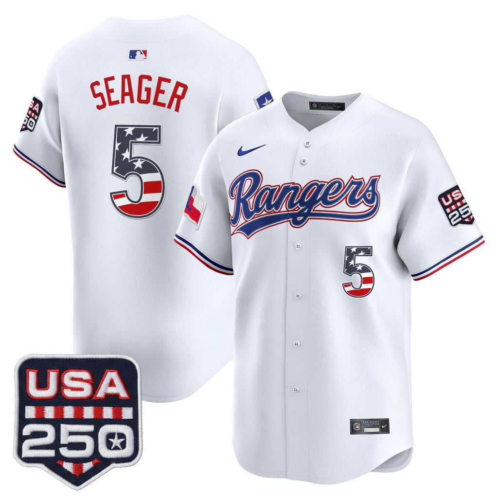 Men's Texas Rangers USA 250 Fourth of July Vapor Premier Limited Jersey - All Stitched