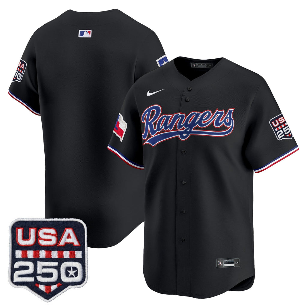Men's Texas Rangers USA 250 Fourth of July Vapor Premier Limited Jersey - All Stitched