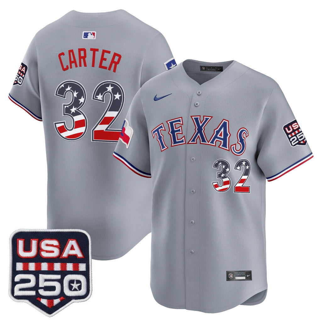 Men's Texas Rangers USA 250 Fourth of July Vapor Premier Limited Jersey - All Stitched