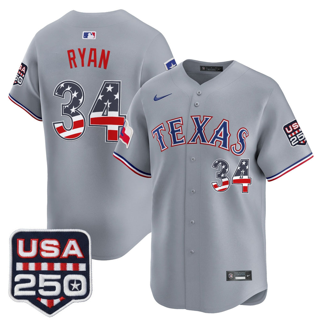 Men's Texas Rangers USA 250 Fourth of July Vapor Premier Limited Jersey - All Stitched