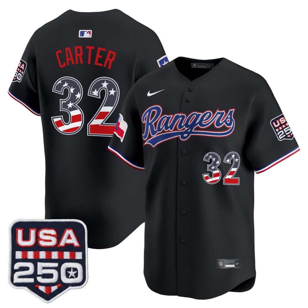 Men's Texas Rangers USA 250 Fourth of July Vapor Premier Limited Jersey - All Stitched