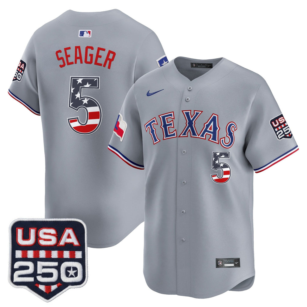 Men's Texas Rangers USA 250 Fourth of July Vapor Premier Limited Jersey - All Stitched