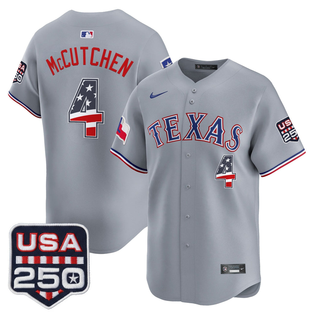 Men's Texas Rangers USA 250 Fourth of July Vapor Premier Limited Jersey - All Stitched