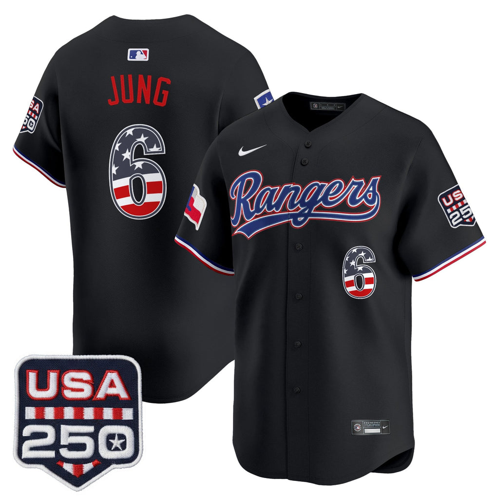 Men's Texas Rangers USA 250 Fourth of July Vapor Premier Limited Jersey - All Stitched