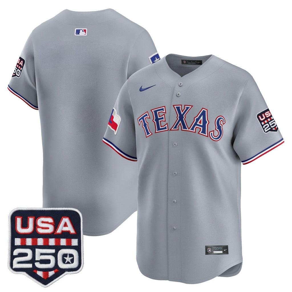 Men's Texas Rangers USA 250 Fourth of July Vapor Premier Limited Jersey - All Stitched
