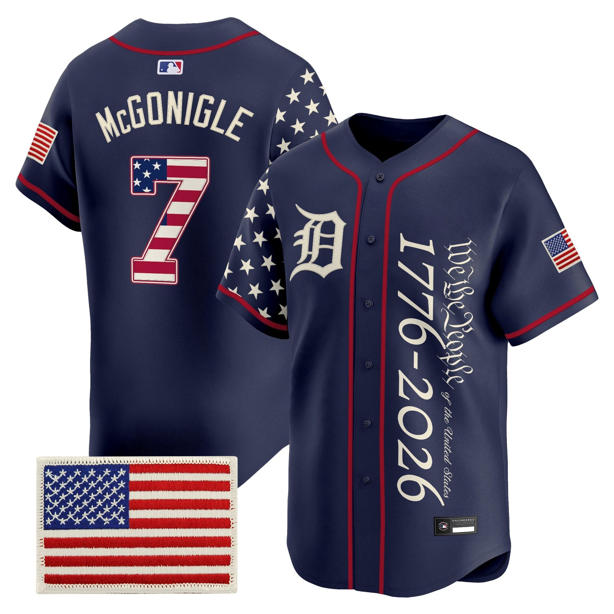 Men's Detroit Tigers "America250 Edition" Vapor Premier Limited Jersey V2 - All Stitched