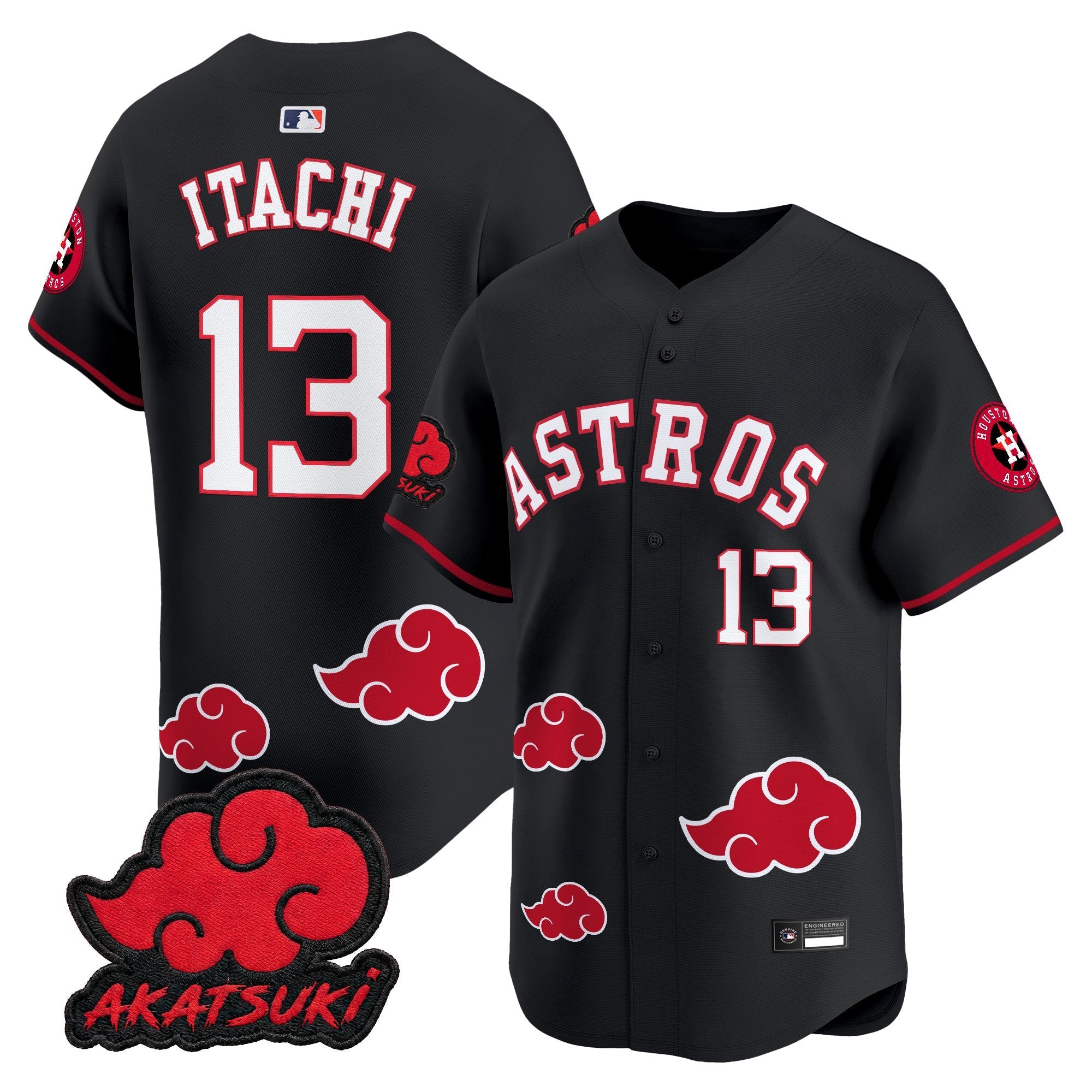 Houston Astros x Naruto Akatsuki Edition Vapor Premier Limited Jersey - Stitched