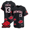 Milwaukee Brewers x Naruto Akatsuki Edition Vapor Premier Limited Jersey - Stitched