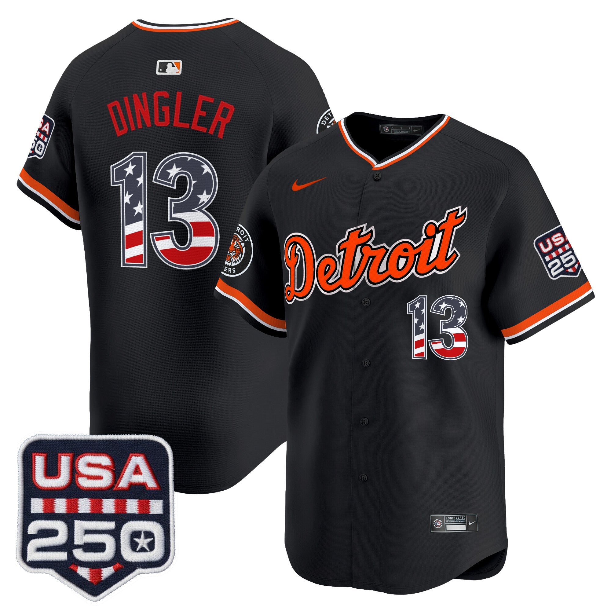 Men's Detroit Tigers USA 250 Fourth of July Vapor Premier Limited Jersey - All Stitched