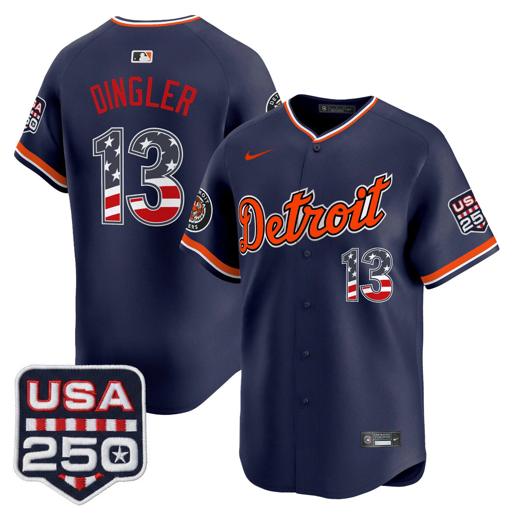 Men's Detroit Tigers USA 250 Fourth of July Vapor Premier Limited Jersey - All Stitched
