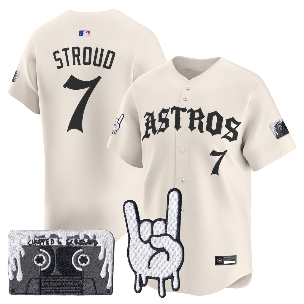 Men's Houston Astros Dj Screw Vapor Premier Limited Jersey - Gothic Edition - All Stitched