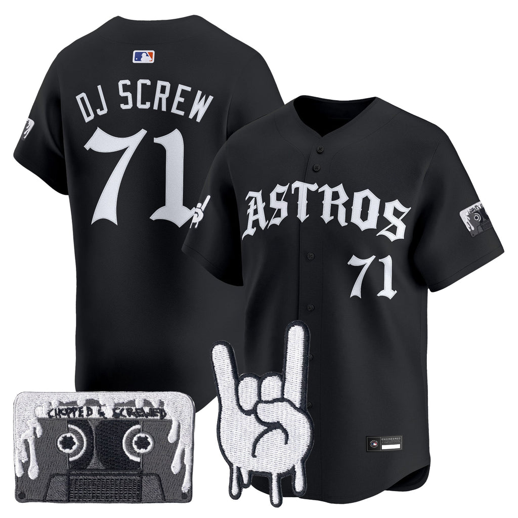 Men's Houston Astros Dj Screw Vapor Premier Limited Jersey - Gothic Edition - All Stitched