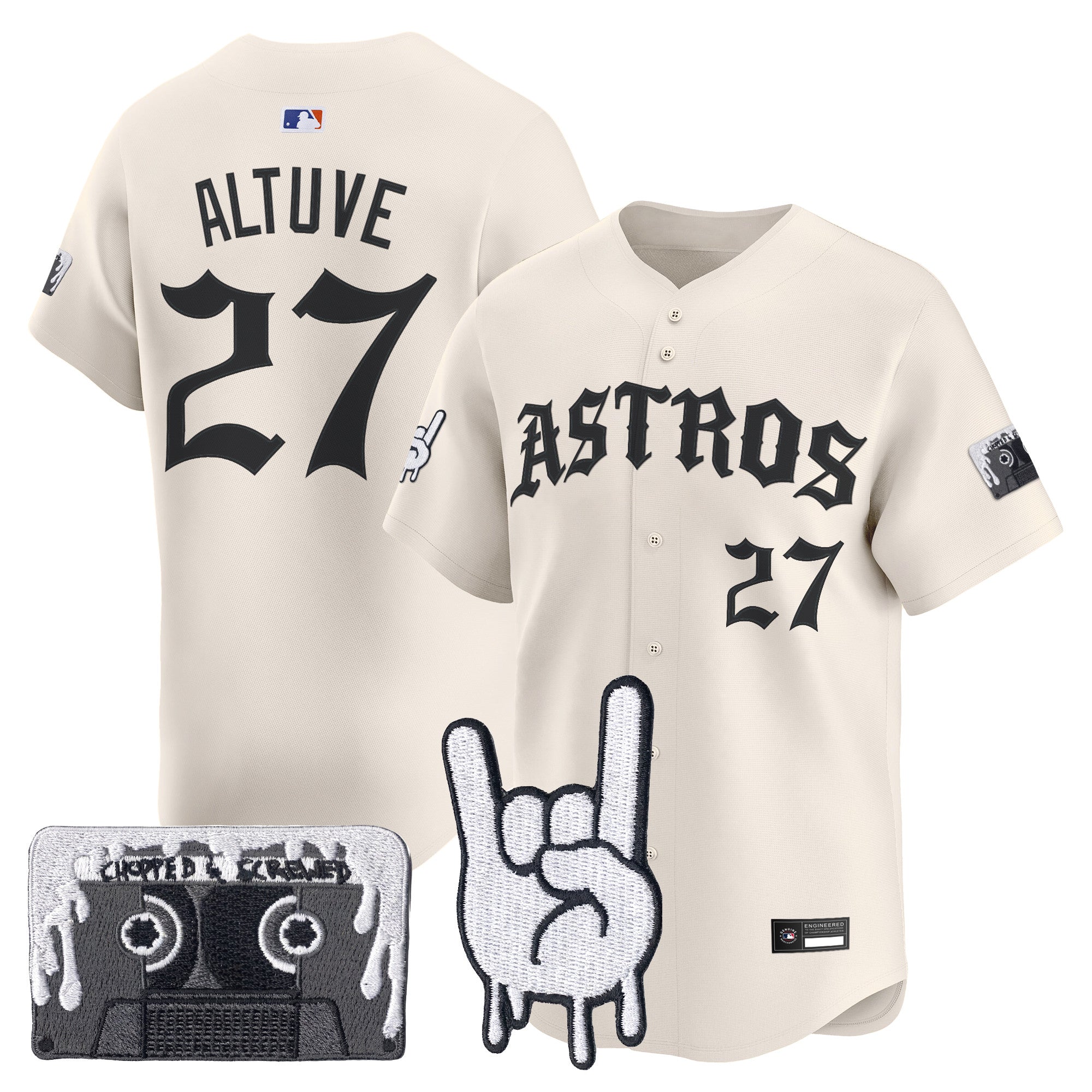 Men's Houston Astros Dj Screw Vapor Premier Limited Jersey - Gothic Edition - All Stitched
