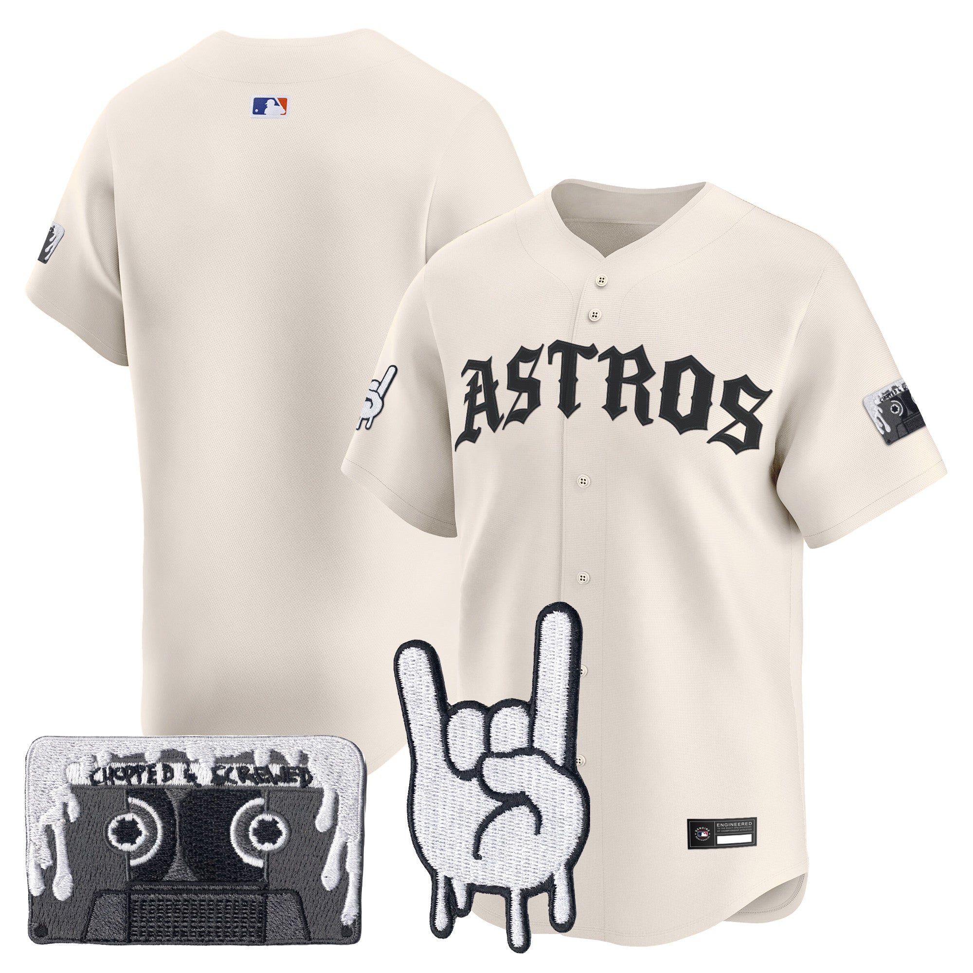 Men's Houston Astros Dj Screw Vapor Premier Limited Jersey - Gothic Edition - All Stitched