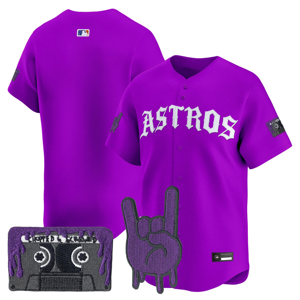 Men's Houston Astros Dj Screw Vapor Premier Limited Jersey - Gothic Edition - All Stitched