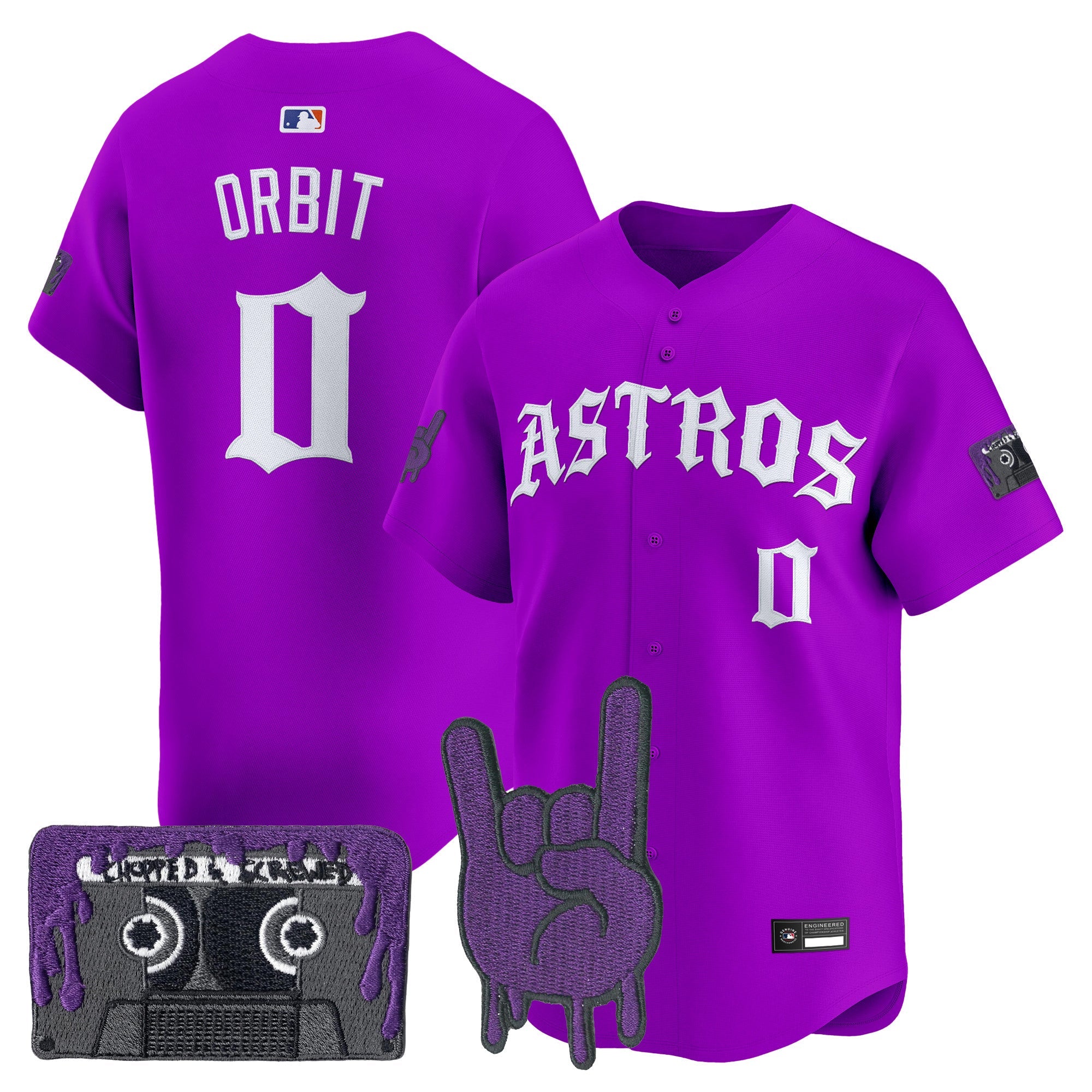 Men's Houston Astros Dj Screw Vapor Premier Limited Jersey - Gothic Edition - All Stitched