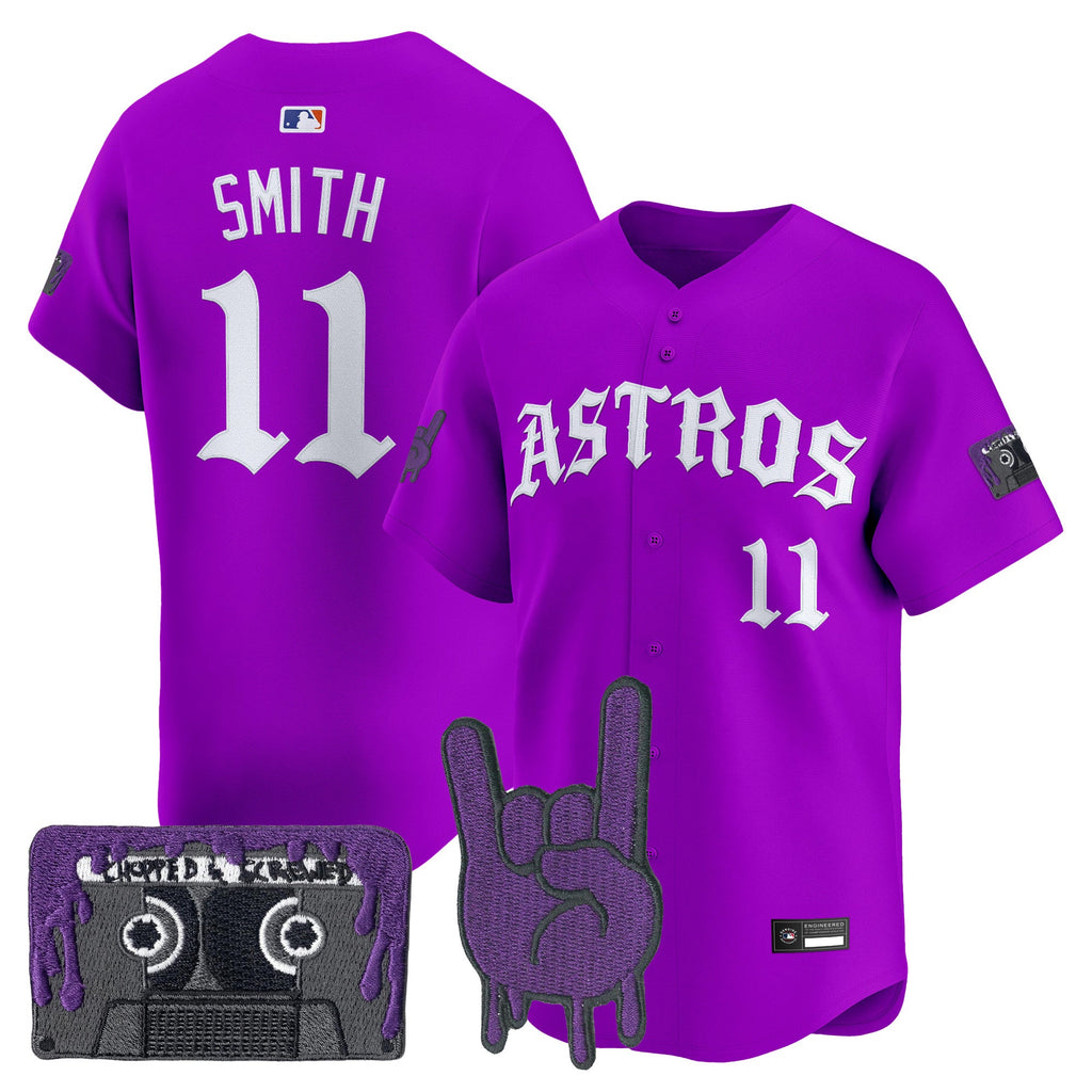 Men's Houston Astros Dj Screw Vapor Premier Limited Jersey - Gothic Edition - All Stitched