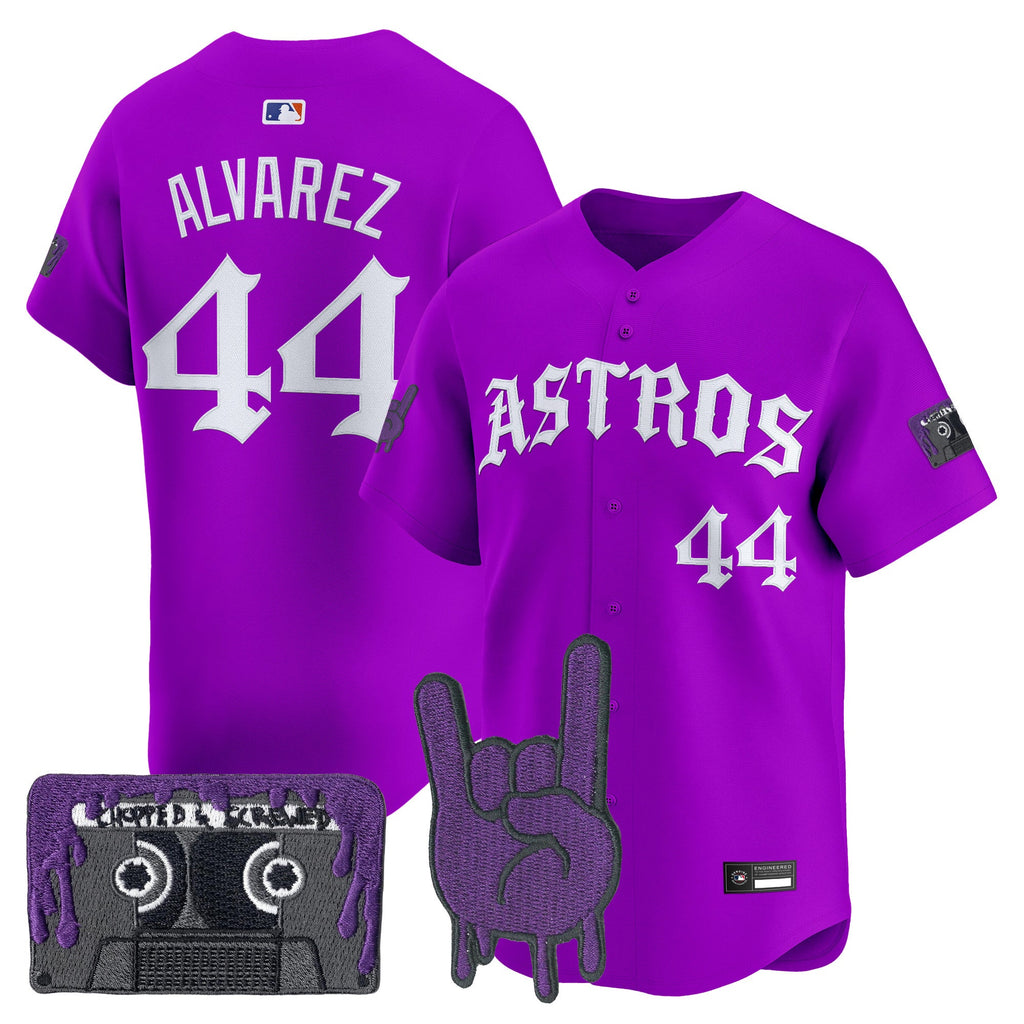 Men's Houston Astros Dj Screw Vapor Premier Limited Jersey - Gothic Edition - All Stitched