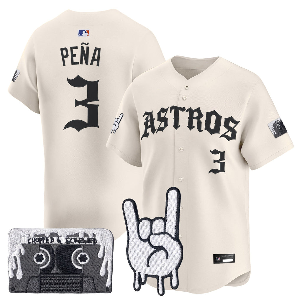 Men's Houston Astros Dj Screw Vapor Premier Limited Jersey - Gothic Edition - All Stitched