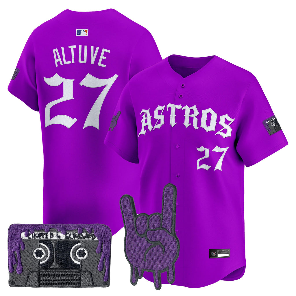 Men's Houston Astros Dj Screw Vapor Premier Limited Jersey - Gothic Edition - All Stitched
