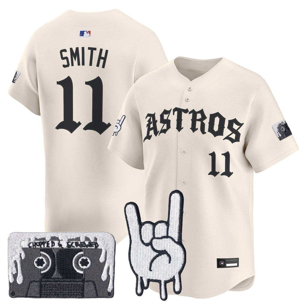 Men's Houston Astros Dj Screw Vapor Premier Limited Jersey - Gothic Edition - All Stitched