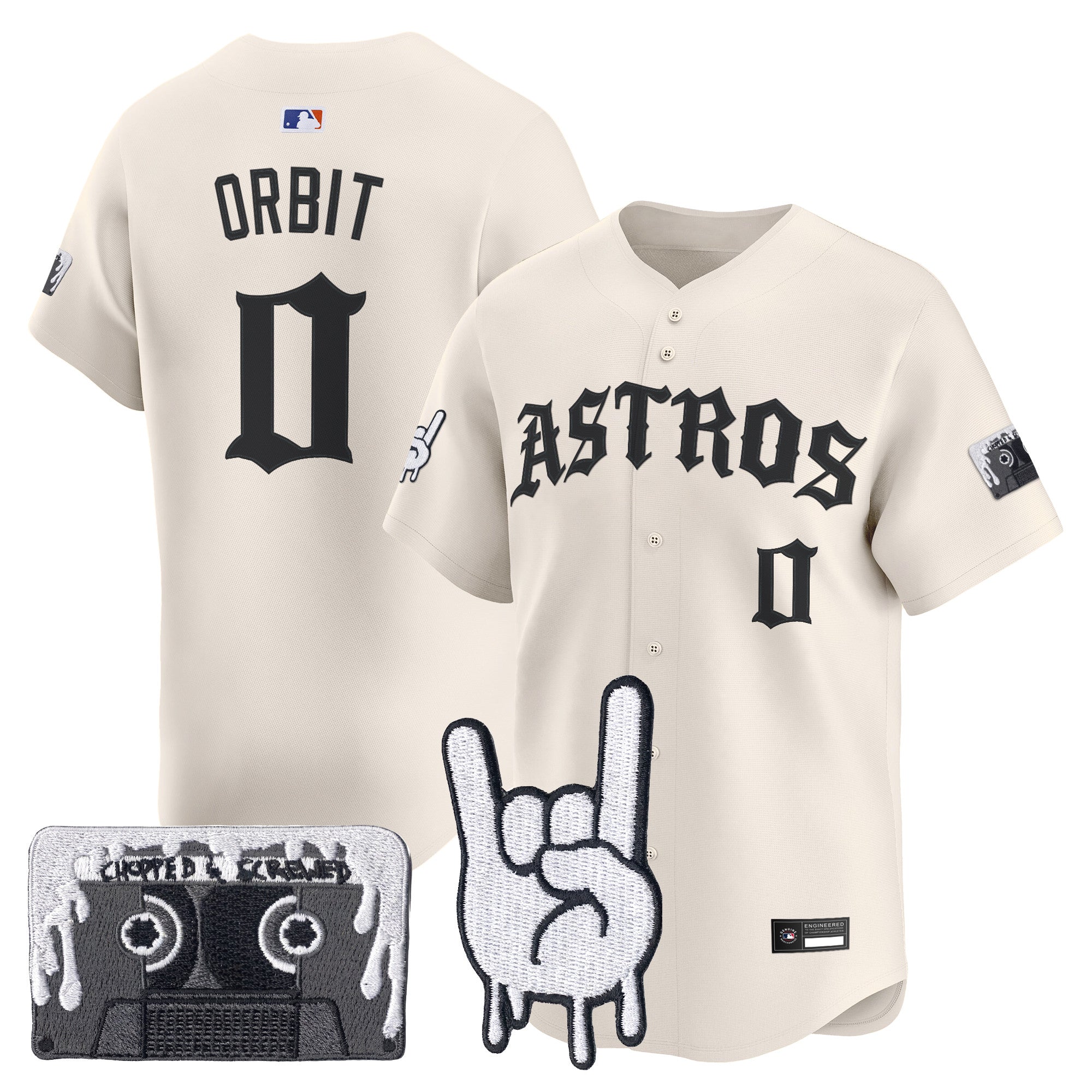 Men's Houston Astros Dj Screw Vapor Premier Limited Jersey - Gothic Edition - All Stitched