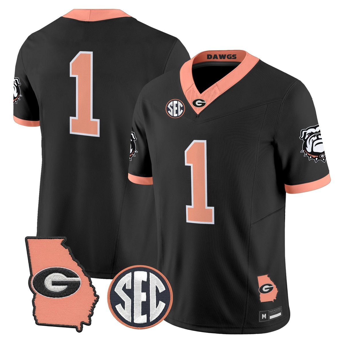 UGA The Big Peach Vapor Limited Jersey - Stitched