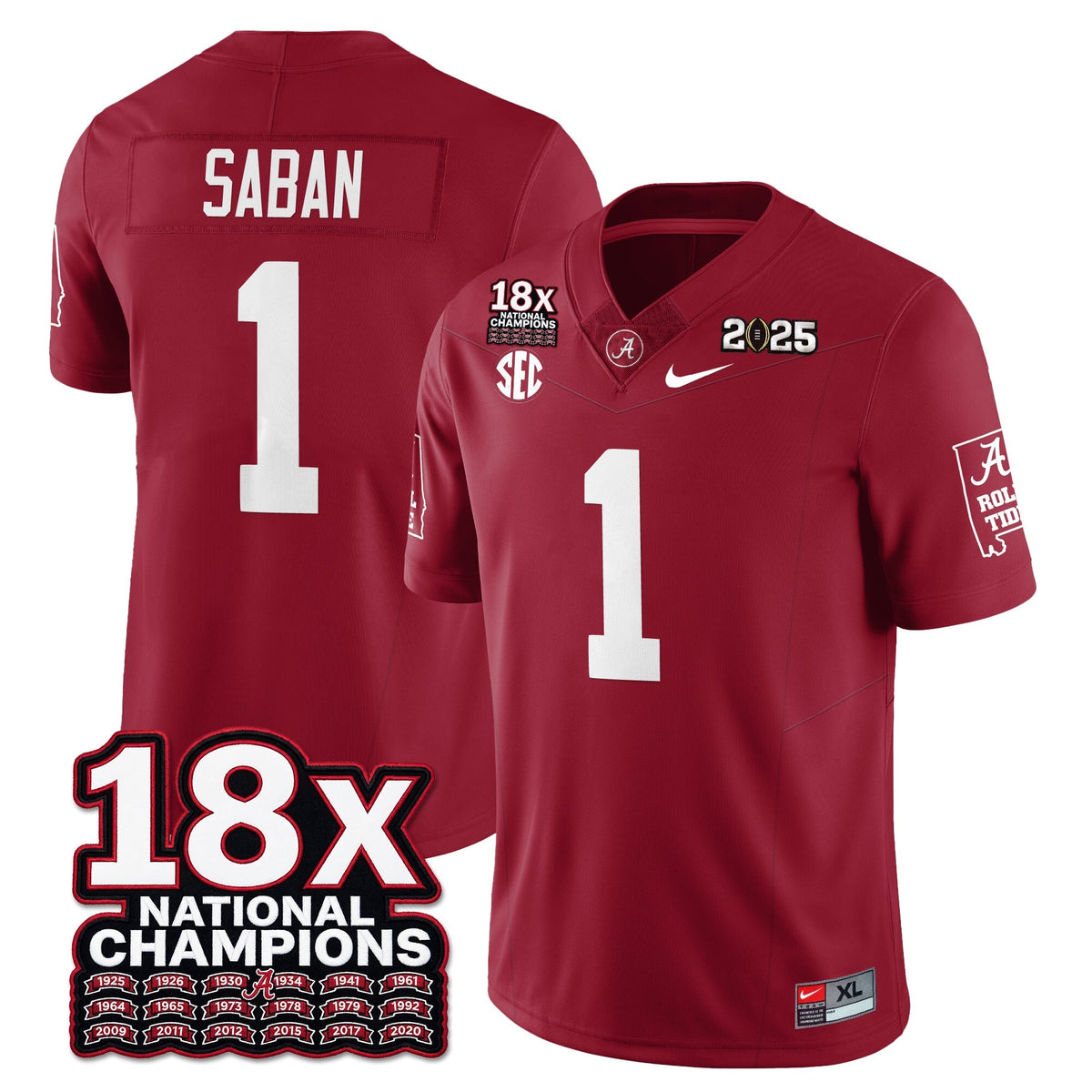 BAMA 18x-Time National Champions Vapor Limited Football Jersey