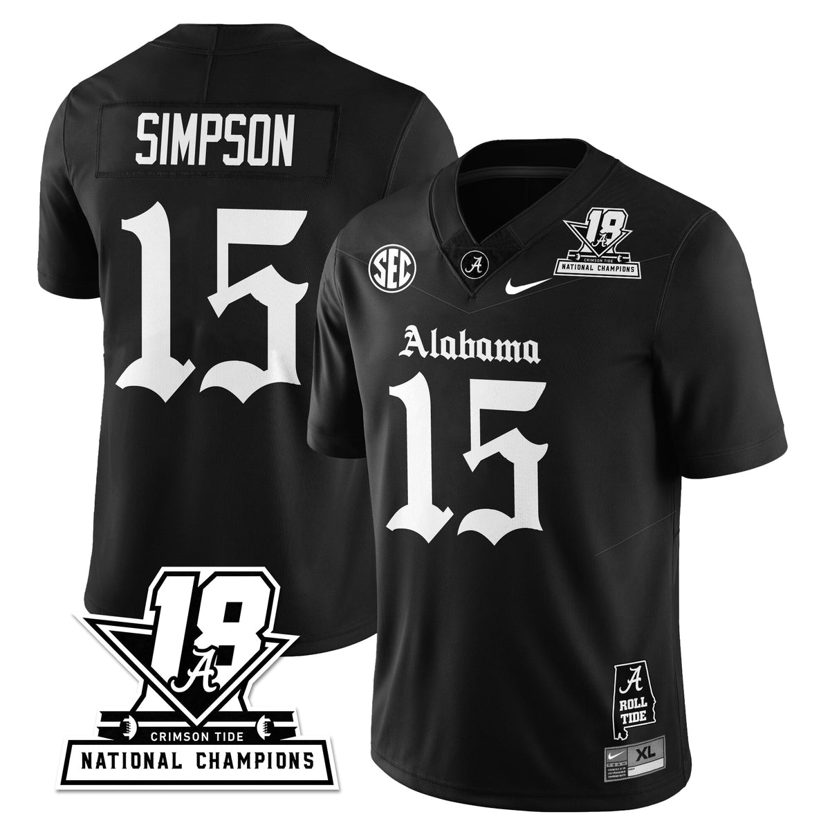 BAMA 18x-Time National Champions Gothic Vapor Limited Jersey