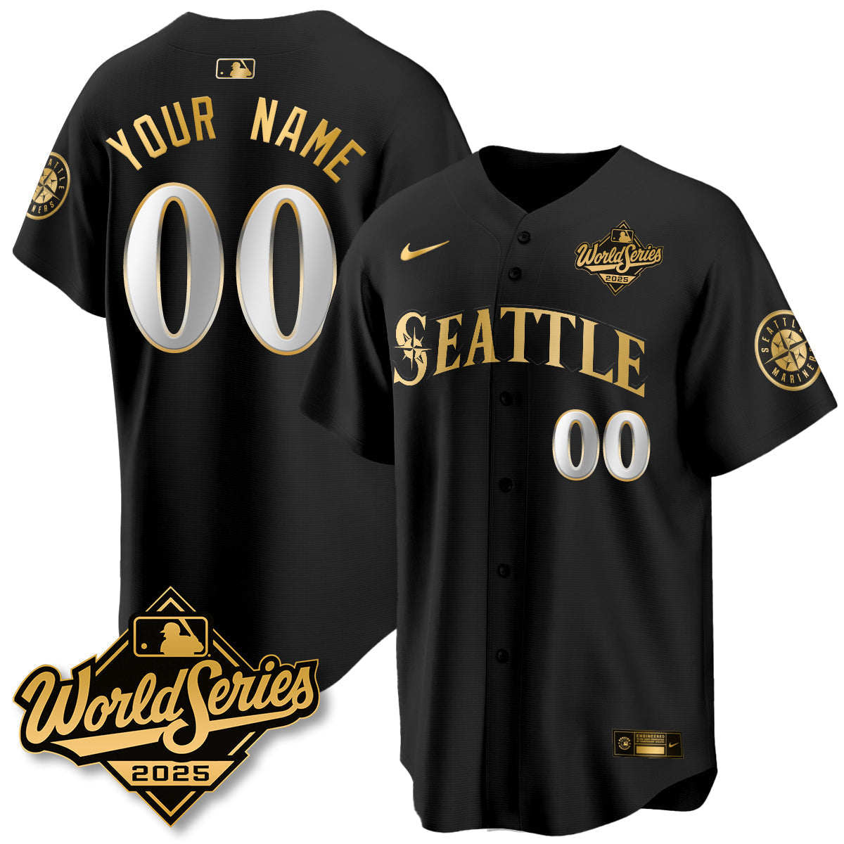 SEA 2025 World Series Gold Custom Jersey - Stitched
