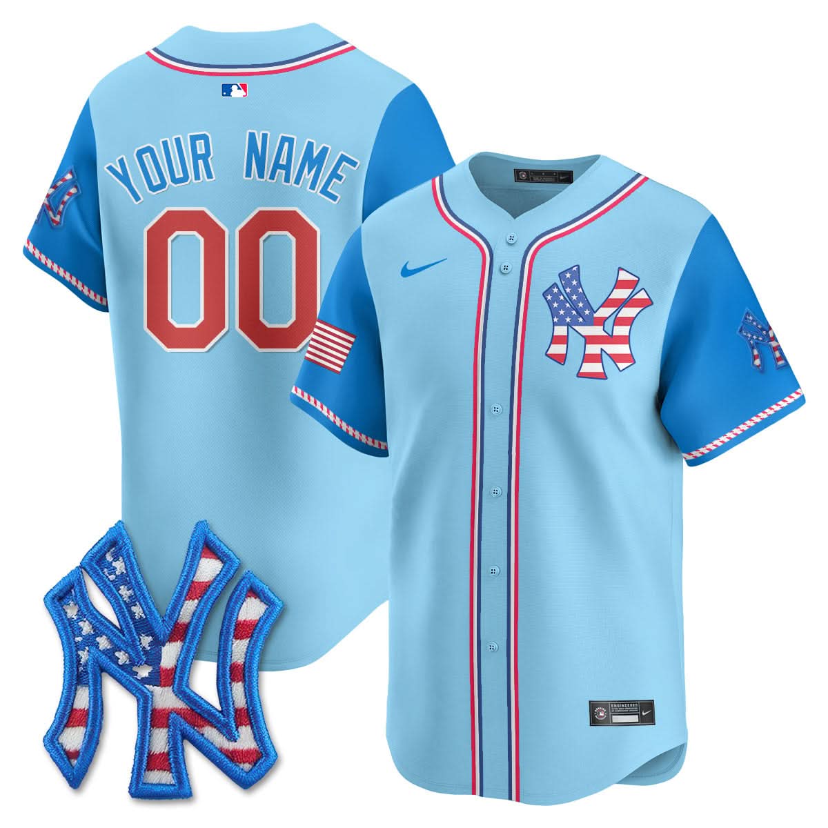 NYY 2025 Fourth of July Custom Jersey - Stitched