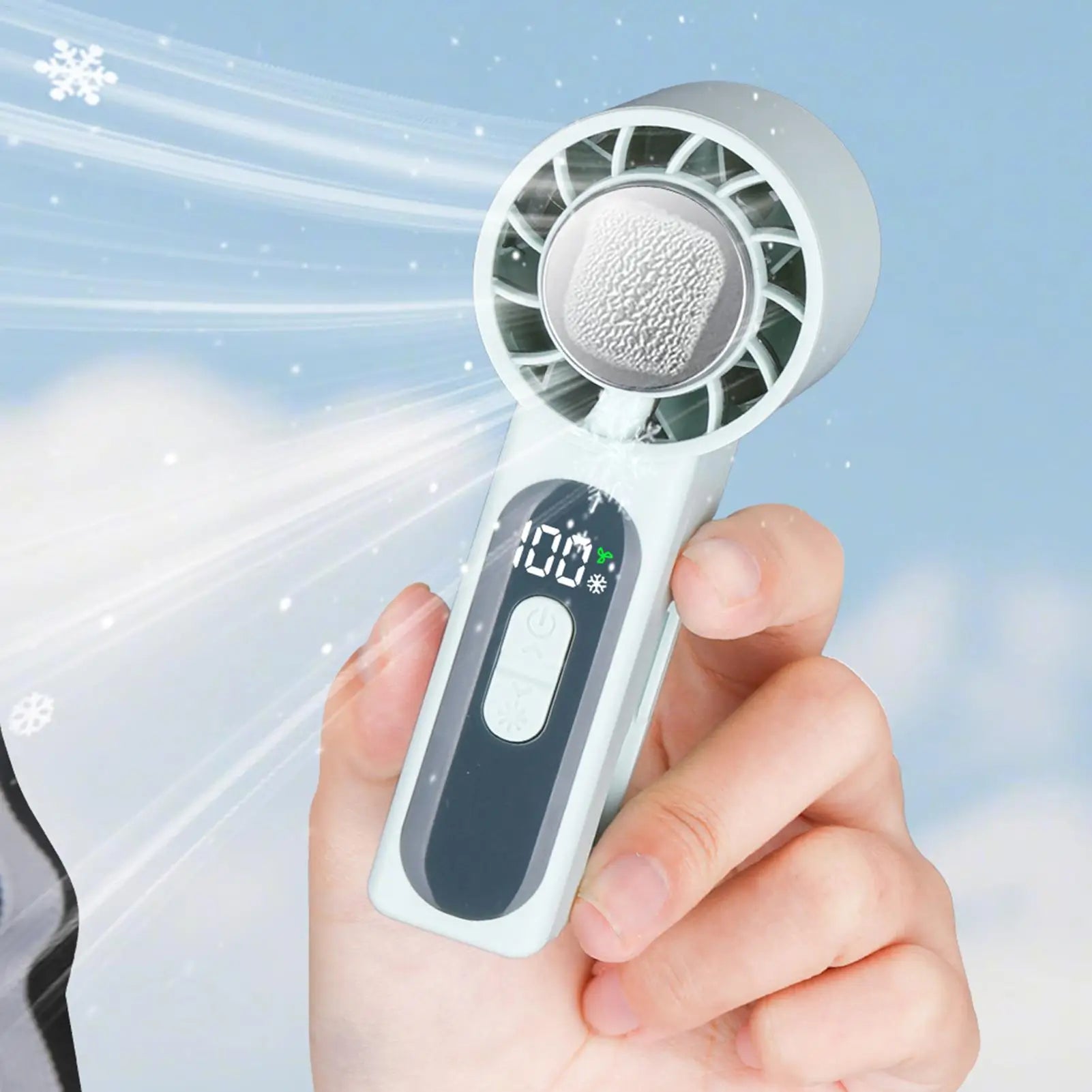 Clip on Portable Fan Adjustable Wind Speeds LED Display Mini Handheld Fan for Home Car Stroller Desk Shirt Belt Outdoor Summer