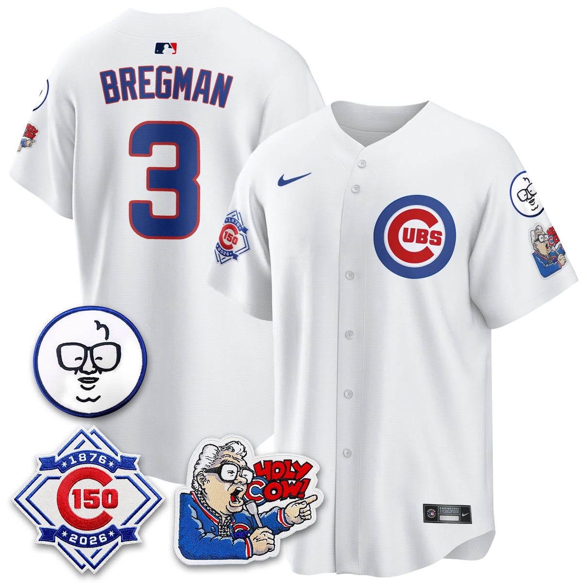 CHC 150th Anniversary Harry Caray Holy Cow Vapor Premier Limited Jersey - Stitched V2