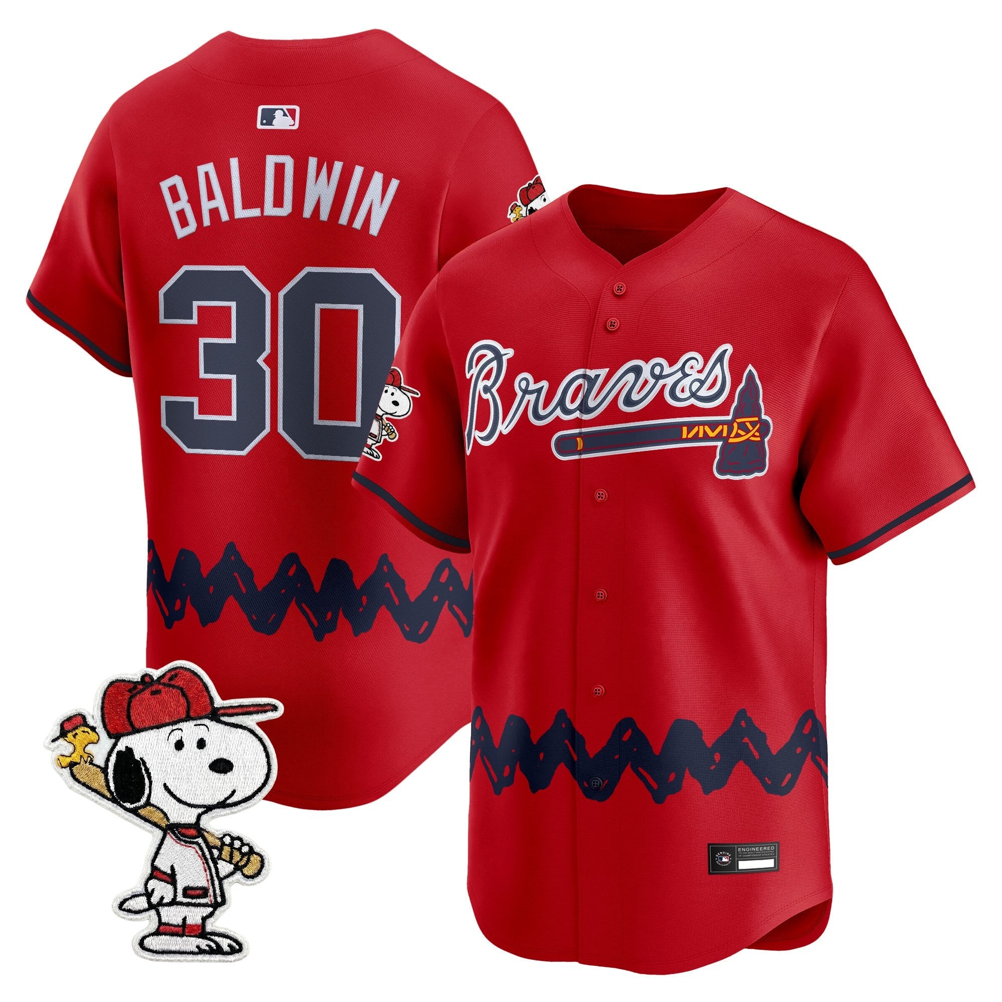 Men's Atlanta Braves x Peanuts Vapor Premier Limited Jersey - Stitched