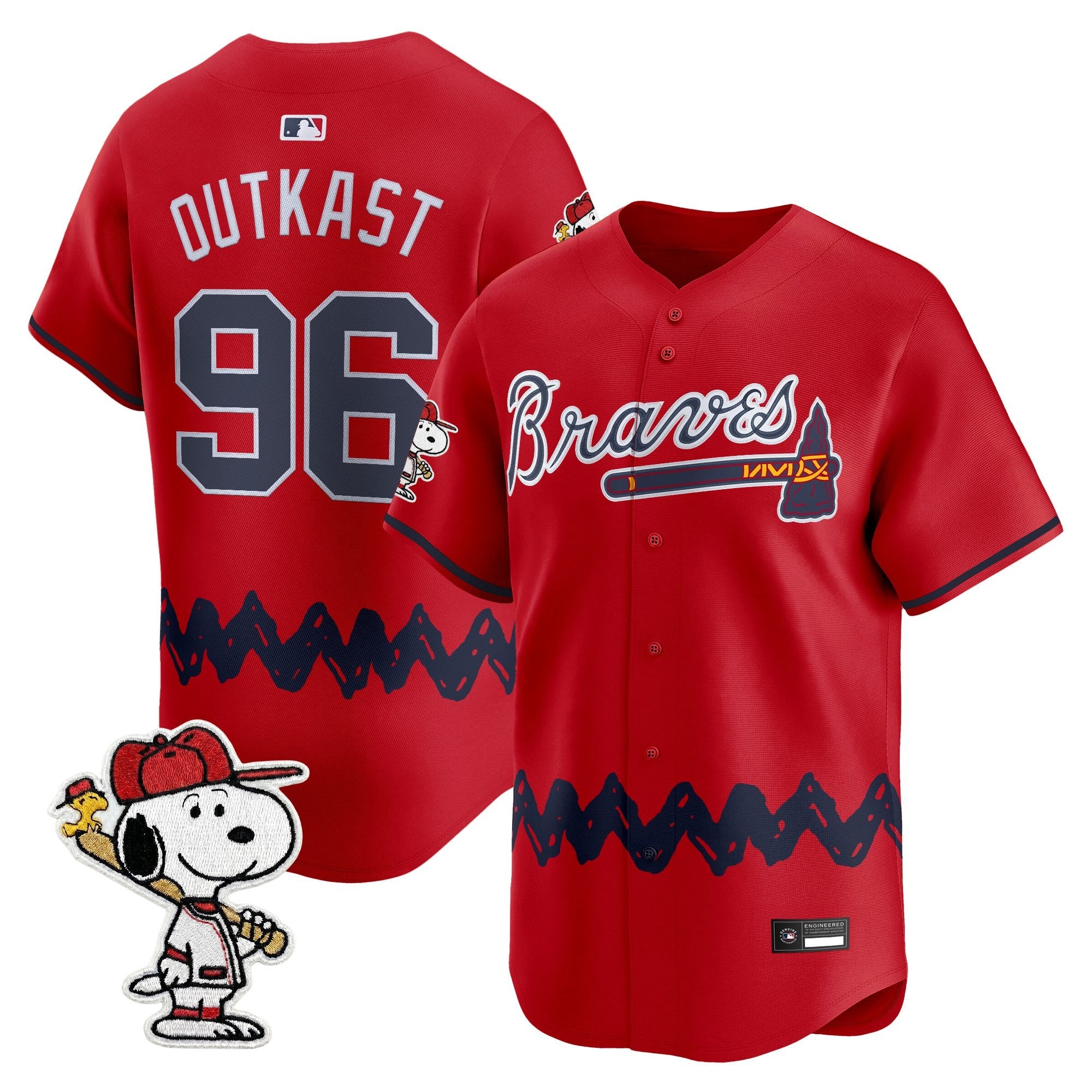 Men's Atlanta Braves x Peanuts Vapor Premier Limited Jersey - Stitched