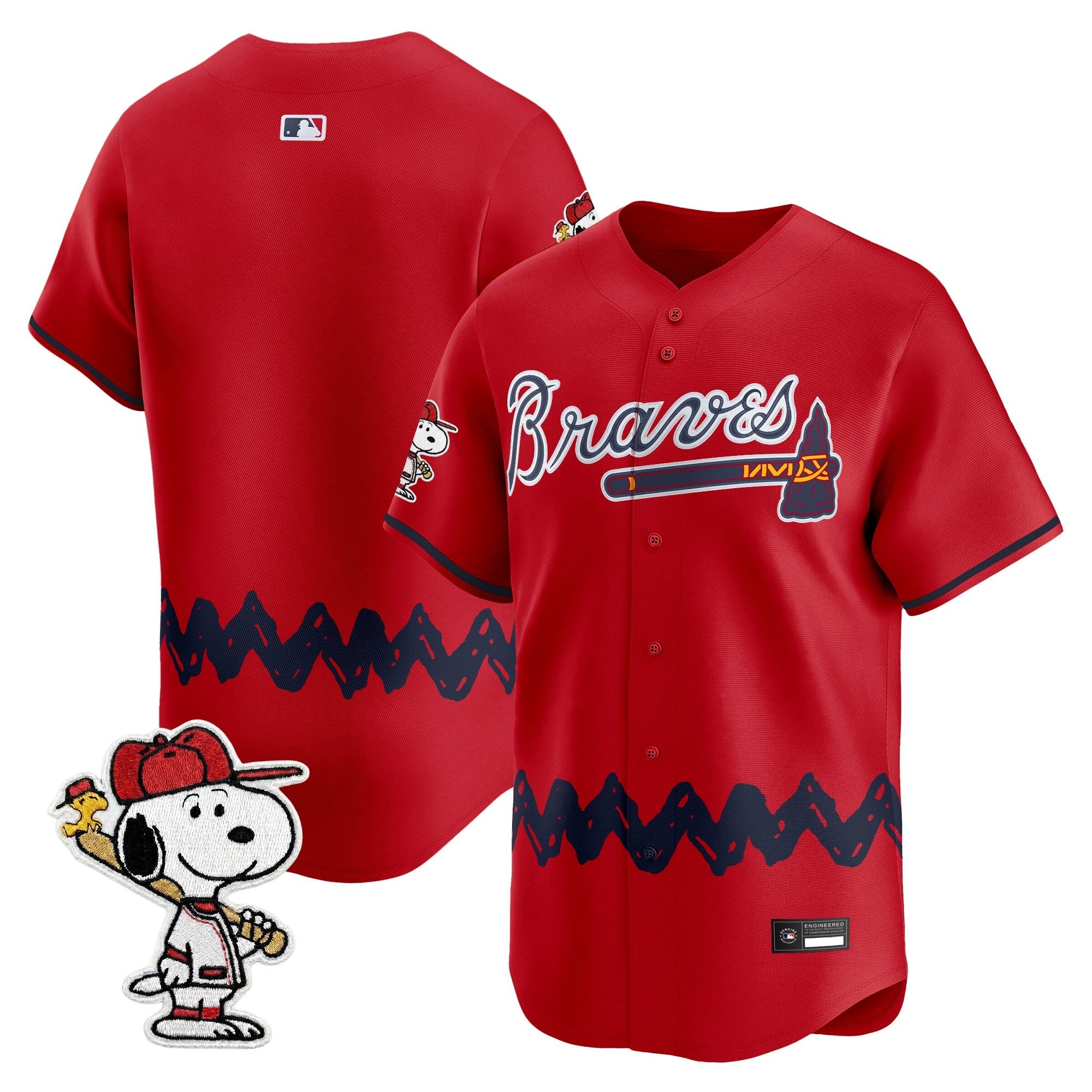 Men's Atlanta Braves x Peanuts Vapor Premier Limited Jersey - Stitched