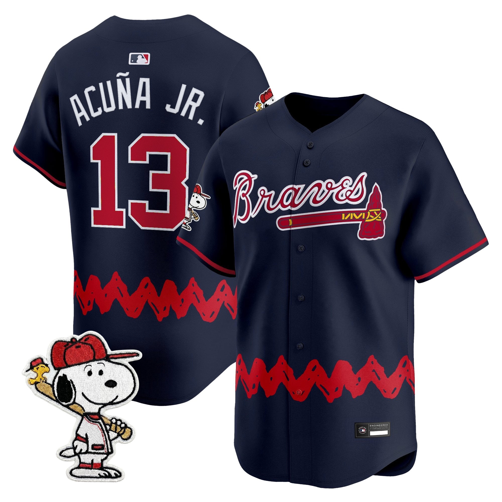 Men's Atlanta Braves x Peanuts Vapor Premier Limited Jersey - Stitched