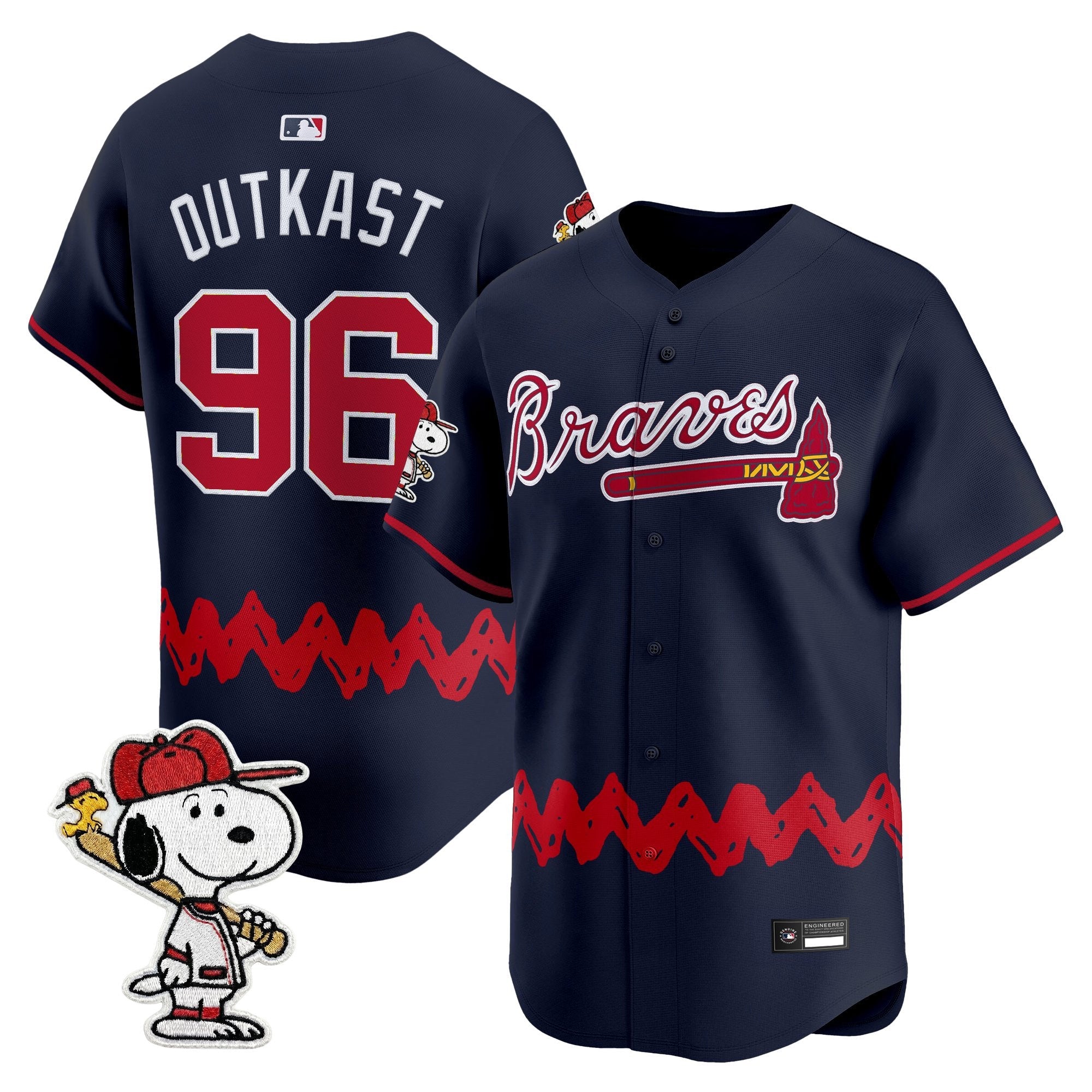 Men's Atlanta Braves x Peanuts Vapor Premier Limited Jersey - Stitched