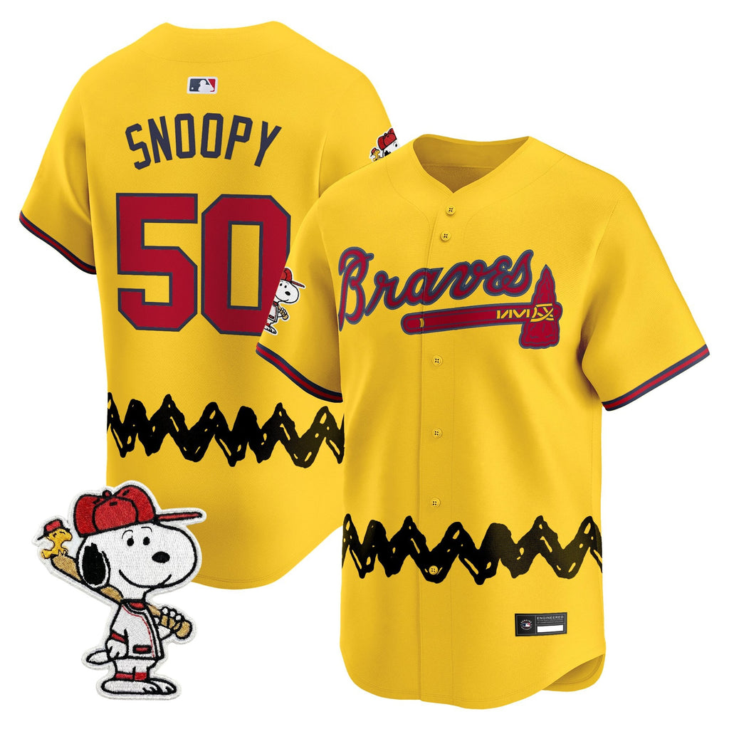 Men's Atlanta Braves x Peanuts Vapor Premier Limited Jersey - Stitched