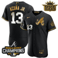Men's Atlanta Braves Outkast Gold The A Flex Base Jersey  All Stitched