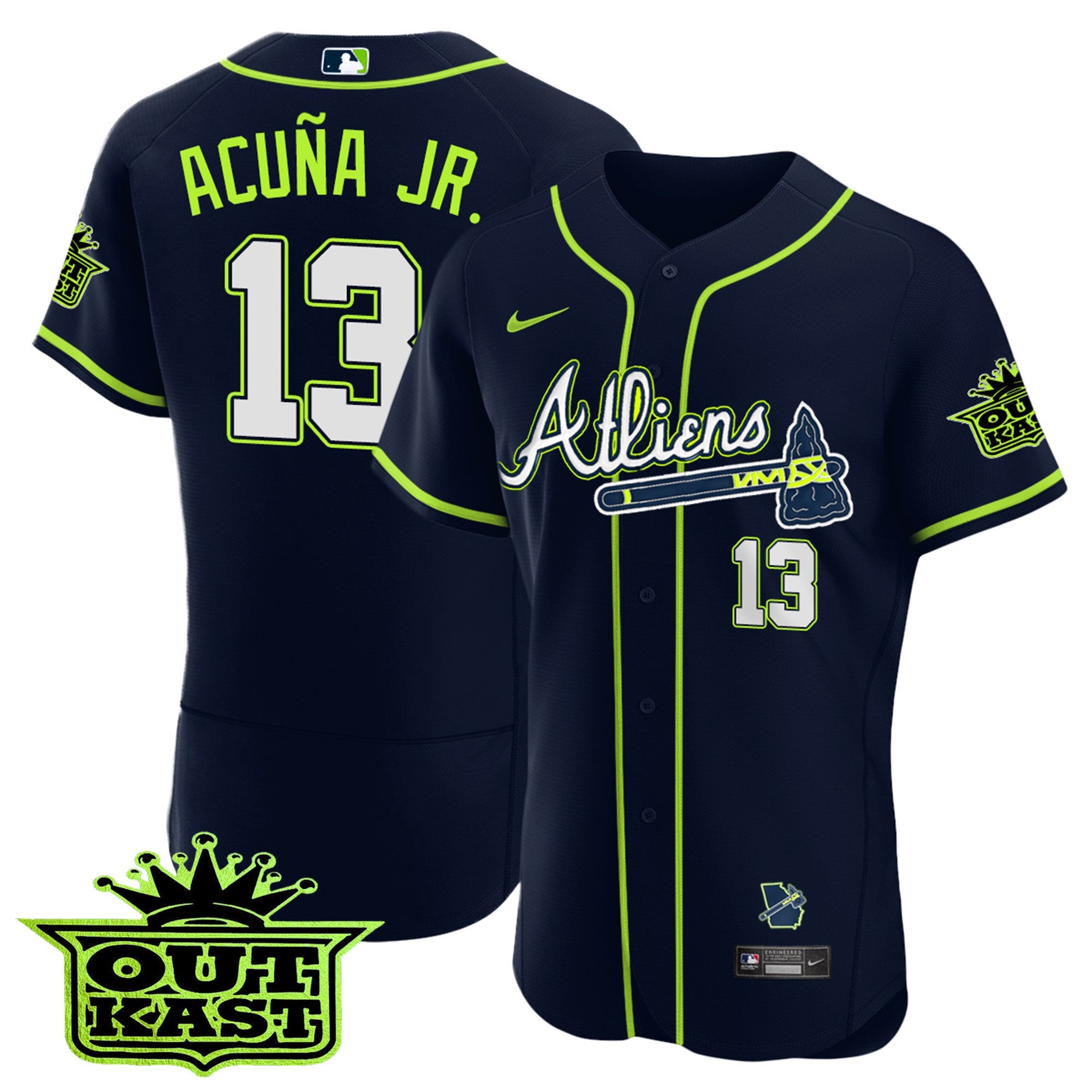 Men's Atlanta Braves Atliens Flex Base Jersey - All Stitched