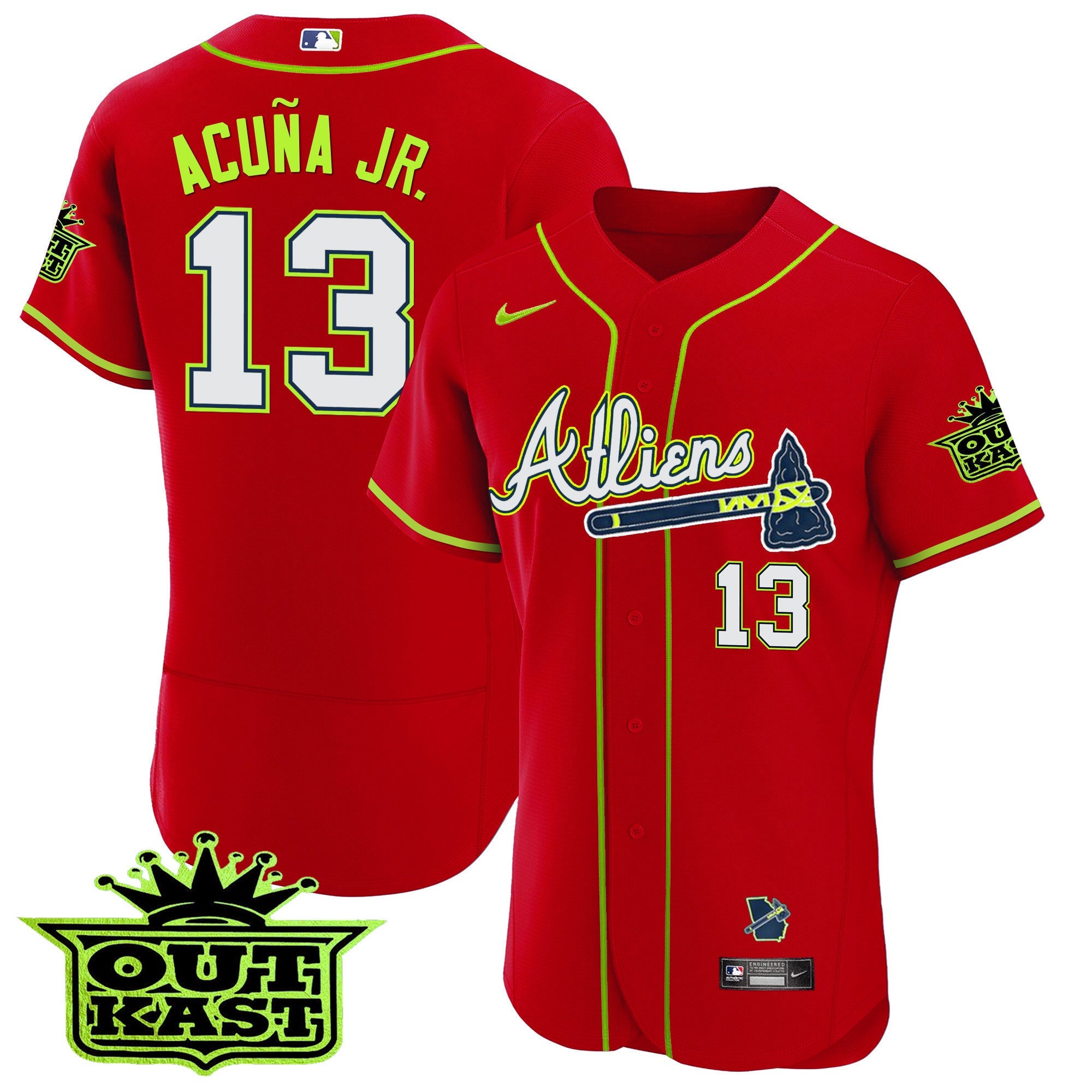 Men's Atlanta Braves Atliens Flex Base Jersey - All Stitched