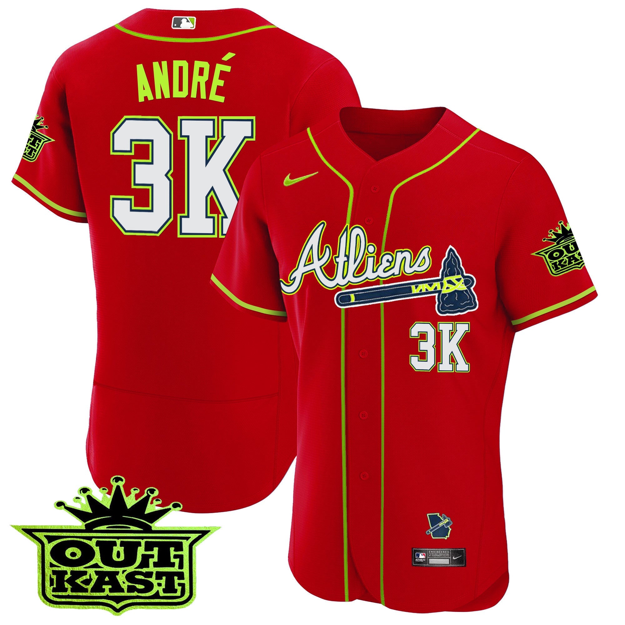 Men's Atlanta Braves Atliens Flex Base Jersey - All Stitched