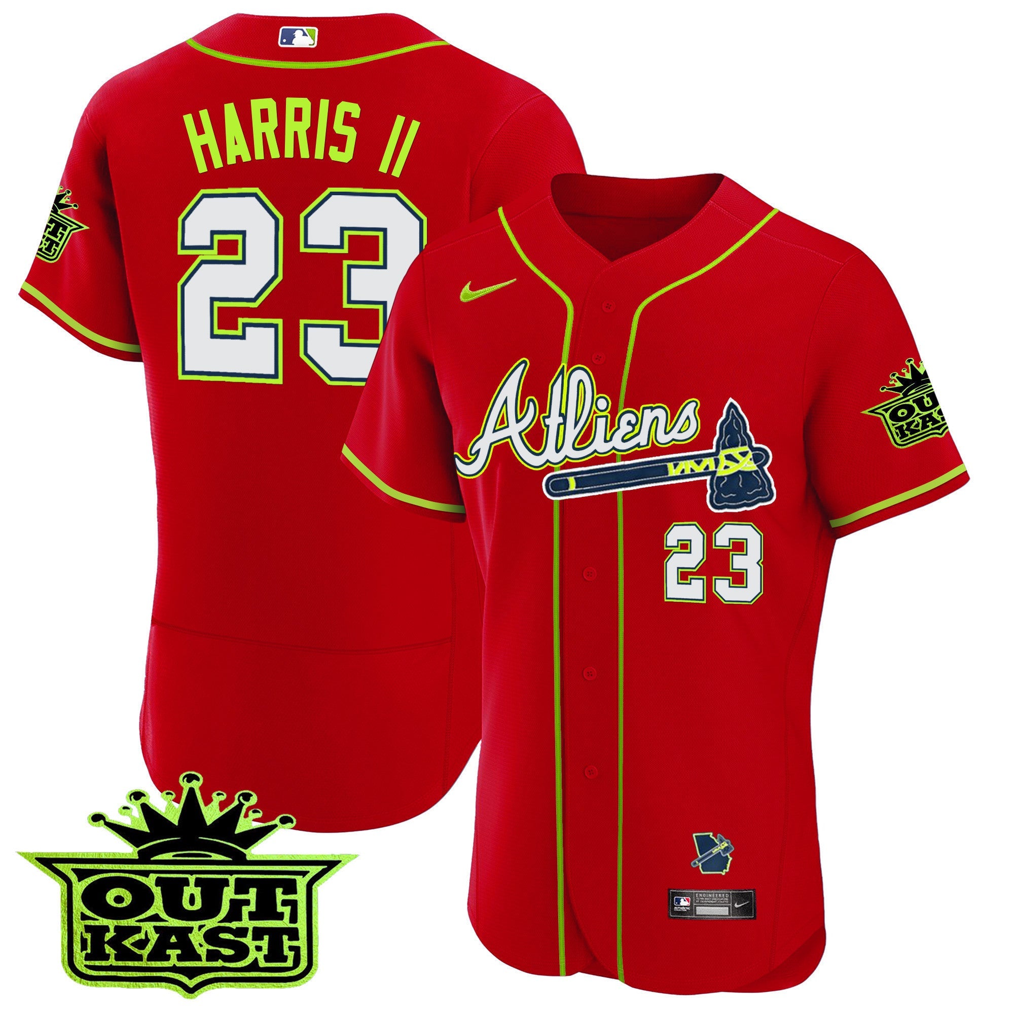 Men's Atlanta Braves Atliens Flex Base Jersey - All Stitched