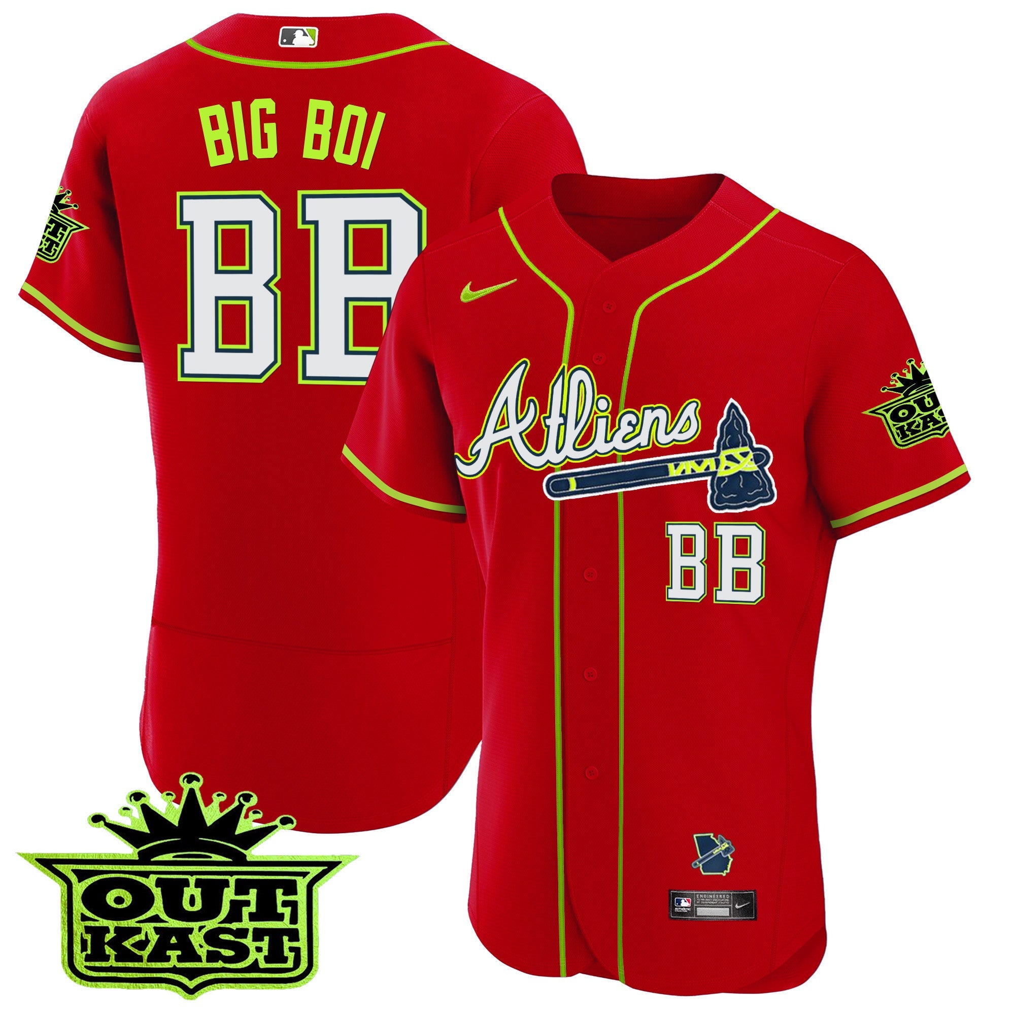 Men's Atlanta Braves Atliens Flex Base Jersey - All Stitched