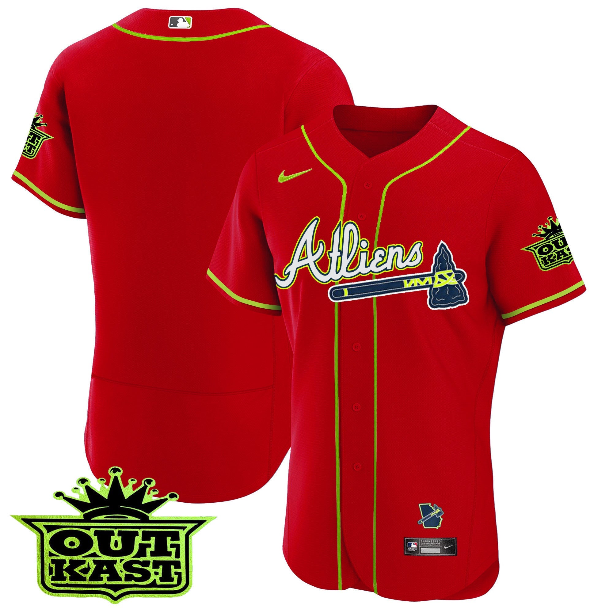 Men's Atlanta Braves Atliens Flex Base Jersey - All Stitched