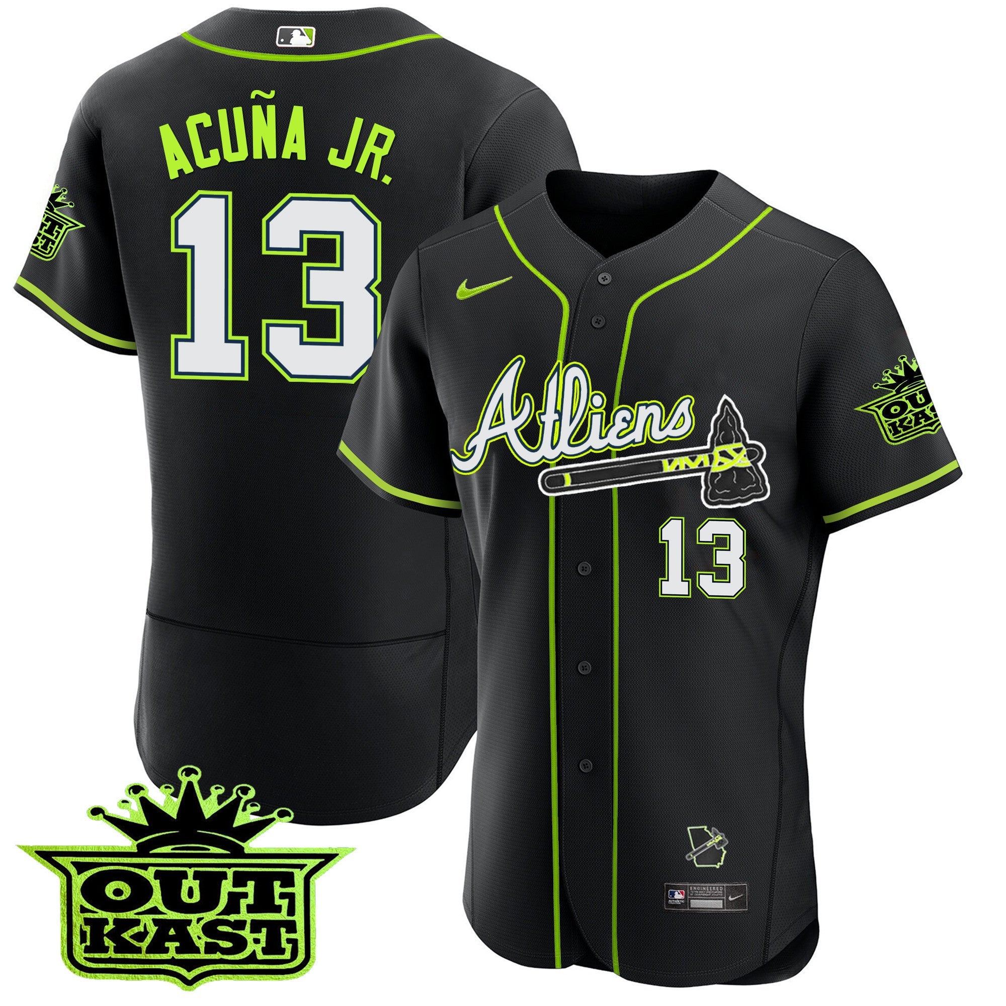 Men's Atlanta Braves Atliens Flex Base Jersey - All Stitched